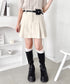 ポーチベルト付きパネルプリーツミニスカート | LO2256064 | アイボリー