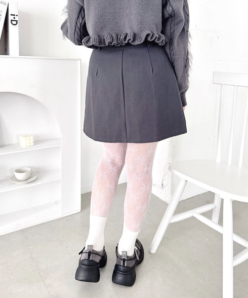 ポーチベルト付きパネルプリーツミニスカート | LO2256064 | グレー