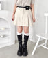 ポーチベルト付きパネルプリーツミニスカート | LO2256064 | アイボリー