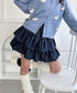 【チェック＆無地】ウールライクフリルミニスカパン | LO2254034 | ブルー系その他