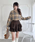 【チェック＆無地】ウールライクフリルミニスカパン | LO2254034 | ブラウン