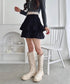 【チェック＆無地】ウールライクフリルミニスカパン | LO2254034 | ブラック