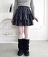 【チェック＆無地】ウールライクフリルミニスカパン | LO2254034 | ブラック系その他