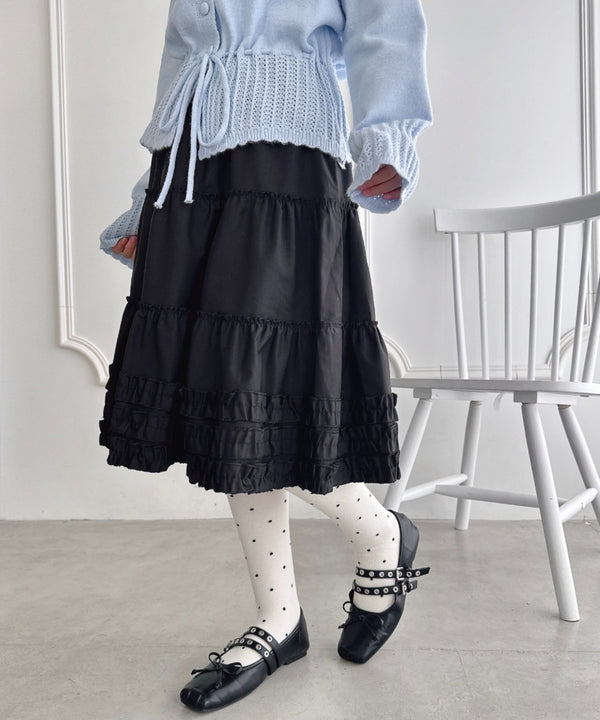 裾フリルティアードミディスカート | LO2256067 | ブラック