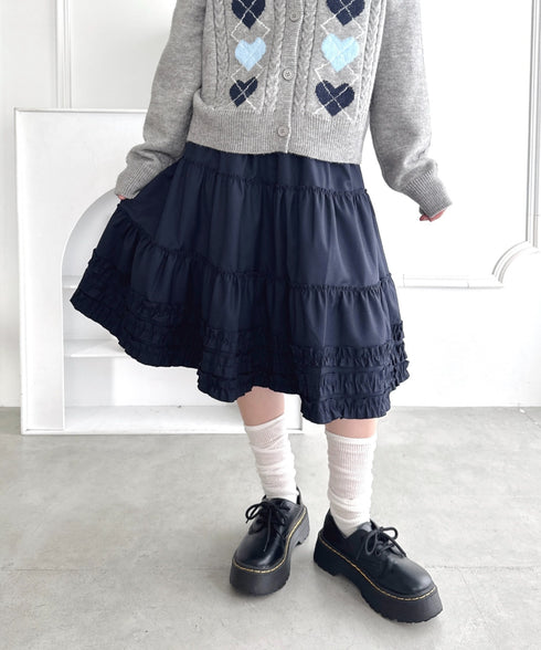 裾フリルティアードミディスカート | LO2256067 | ネイビー