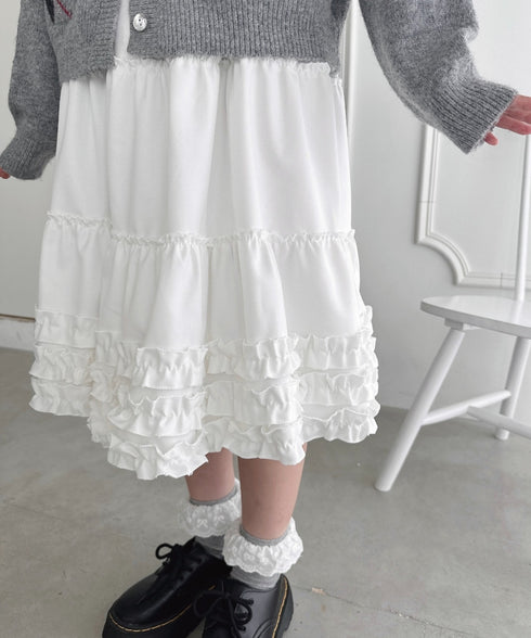 裾フリルティアードミディスカート | LO2256067 | アイボリー