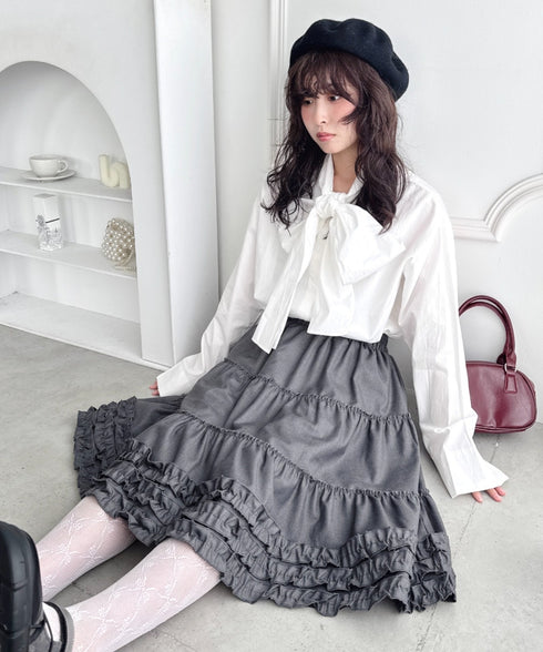 裾フリルティアードミディスカート | LO2256067 | グレー