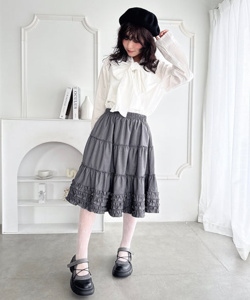 裾フリルティアードミディスカート | LO2256067 | グレー