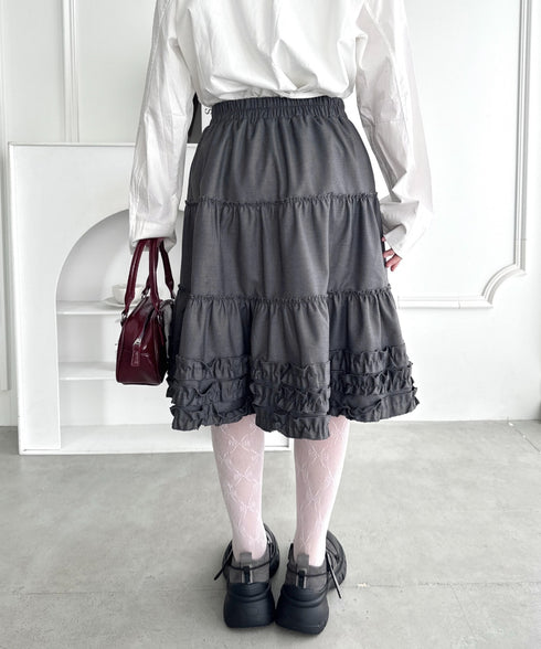 裾フリルティアードミディスカート | LO2256067 | グレー
