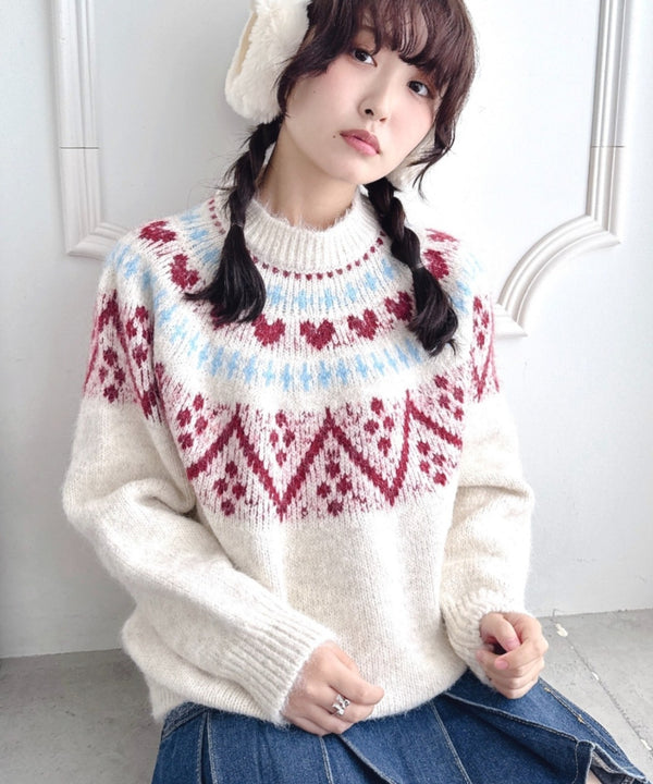 ハートノルディックニットトップス | LO2254028 | アイボリー