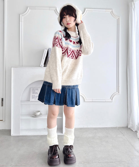 ハートノルディックニットトップス | LO2254028 | アイボリー