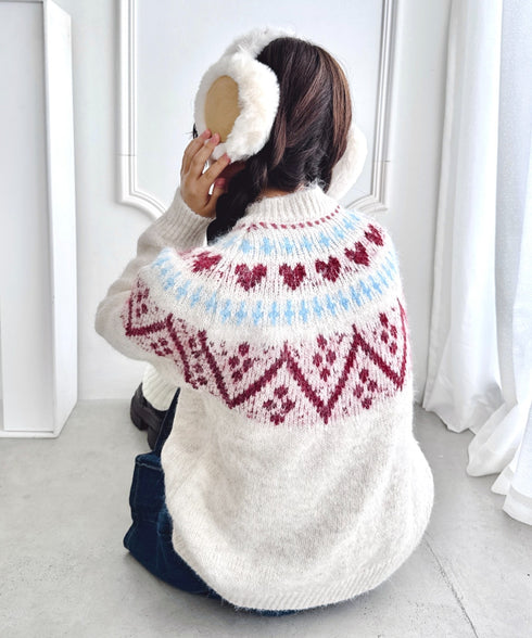 ハートノルディックニットトップス | LO2254028 | アイボリー