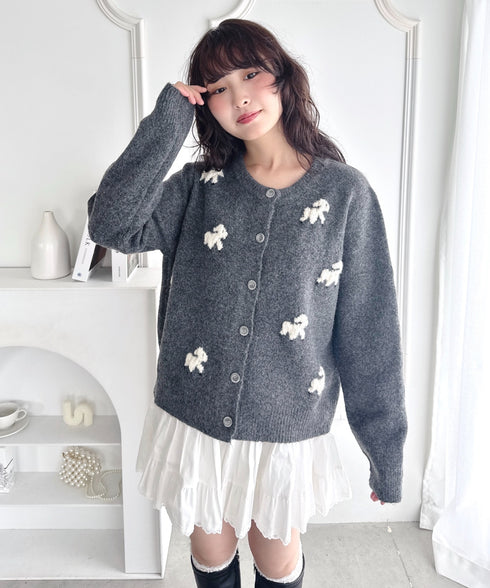 メニーシープニットカーディガン | LO2256068 | チャコールグレー