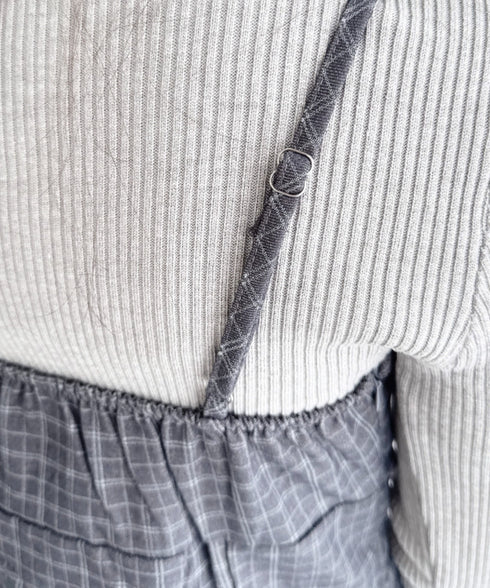 【チェック＆ドット】フロントリボンミニキャミワンピース | LO2256072 | グレー