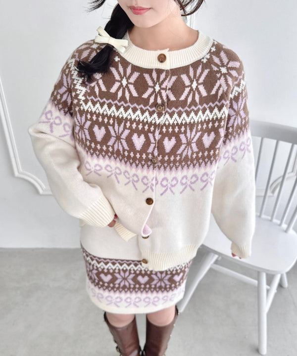 リボンノルディックニットセットアップ【2点SET】 | LO2254029 | アイボリー