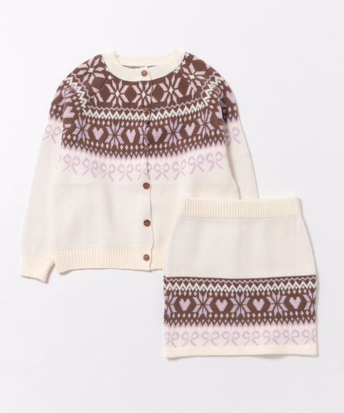 リボンノルディックニットセットアップ【2点SET】 | LO2254029 | アイボリー