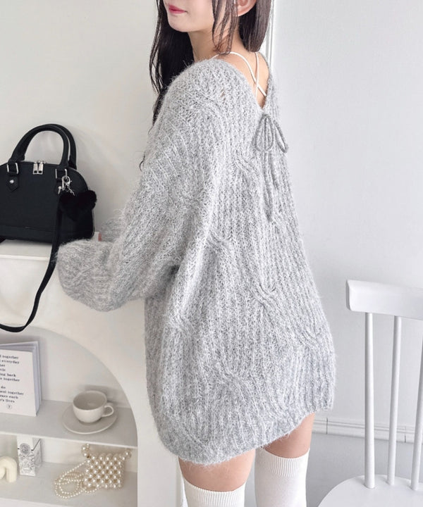 フロントリボンルーズニット | LO2254030 | グレー