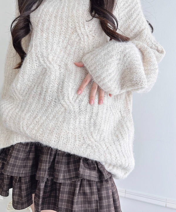 フロントリボンルーズニット | LO2254030 | オフホワイト