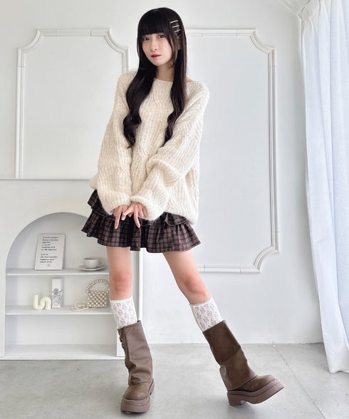 フロントリボンルーズニット | LO2254030 | オフホワイト