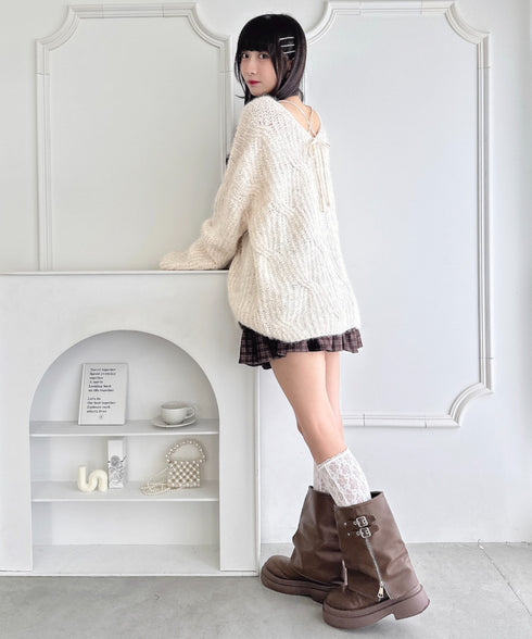 フロントリボンルーズニット | LO2254030 | オフホワイト