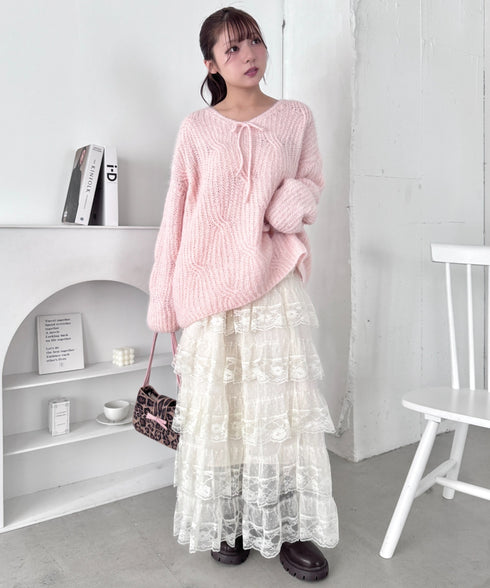 レースティアードチュールスカート | LO2256074 | アイボリー