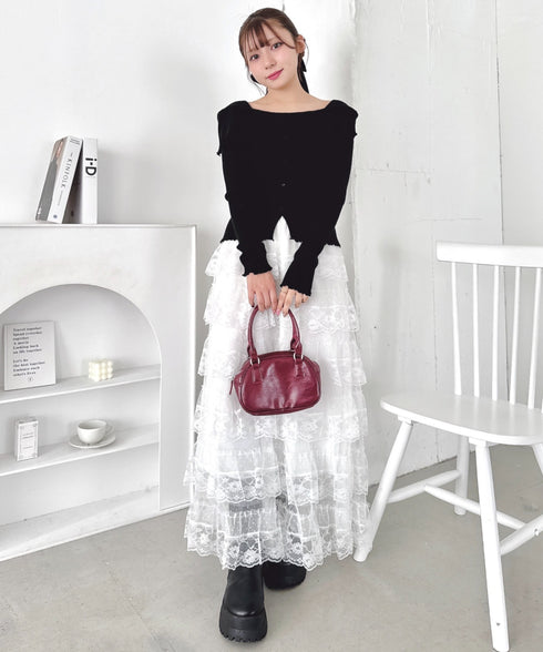 レースティアードチュールスカート | LO2256074 | ホワイト