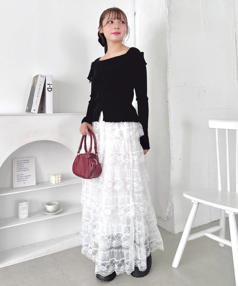 レースティアードチュールスカート | LO2256074 | ホワイト