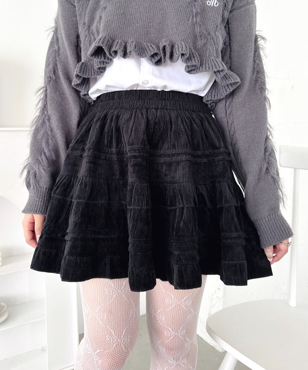 コーデュロイフリルミニスカパン | LO2254032 | ブラック