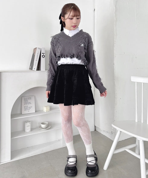 コーデュロイフリルミニスカパン | LO2254032 | ブラック