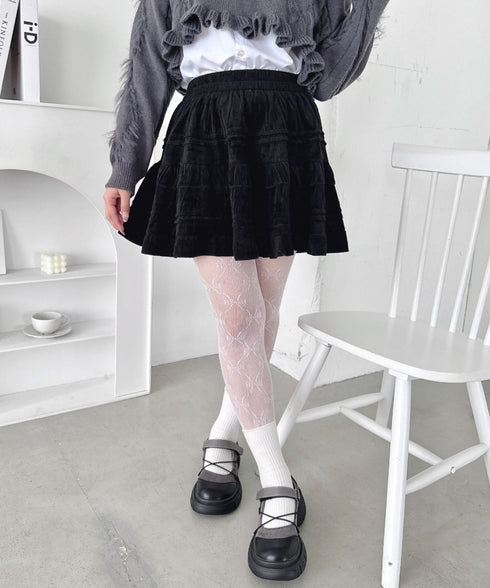 コーデュロイフリルミニスカパン | LO2254032 | ブラック