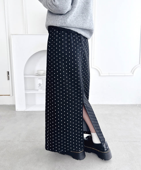 ドットバックスリットナロースカート | LO2254036 | ブラック