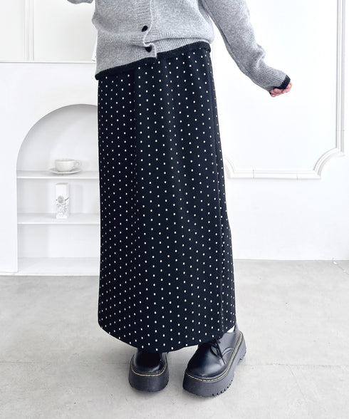 ドットバックスリットナロースカート | LO2254036 | ブラック