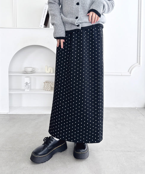 ドットバックスリットナロースカート | LO2254036 | ブラック