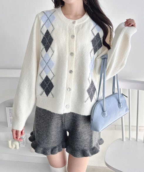 アーガイルニットカーディガン | LO2256077 | オフホワイト