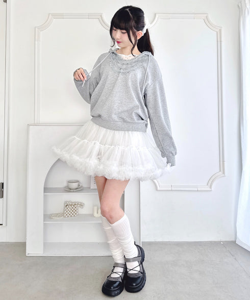 フリルレースパーカー | LO2256078 | グレー