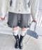 裾フリルニットショートパンツ | LO2254037 | チャコールグレー