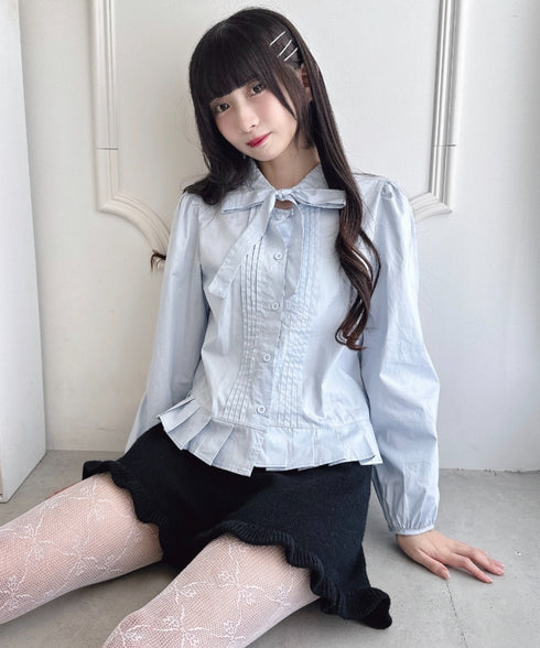 裾フリルニットショートパンツ | LO2254037 | ブラック