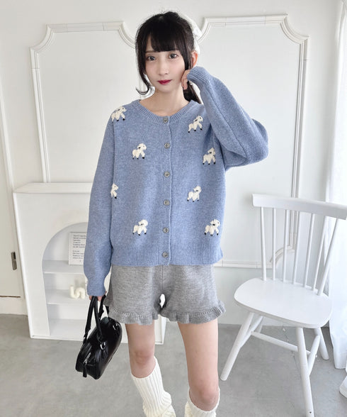 裾フリルニットショートパンツ | LO2254037 | グレー