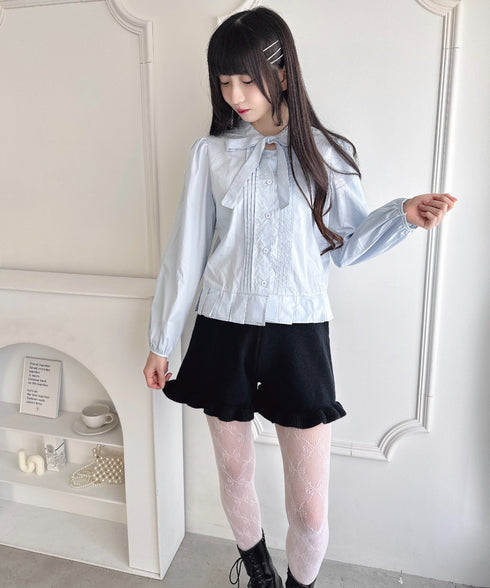 裾フリルニットショートパンツ | LO2254037 | ブラック