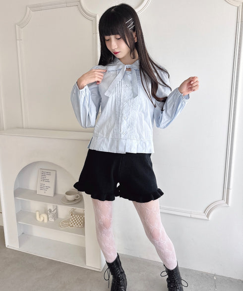 裾フリルニットショートパンツ | LO2254037 | ブラック
