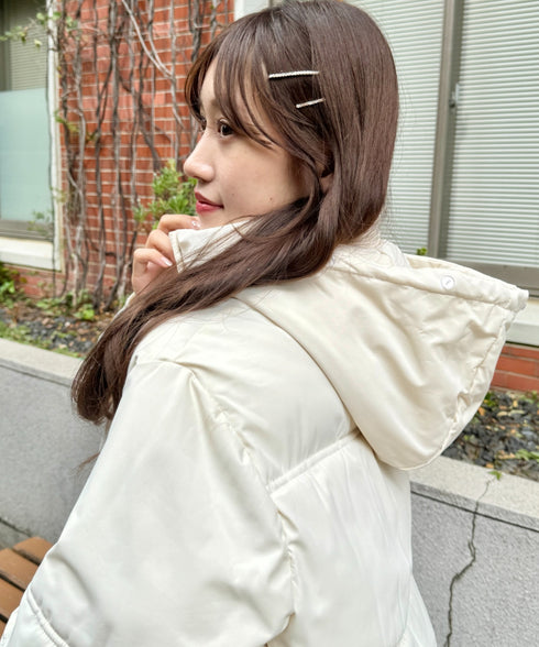 ボリュームフェイクファーフードパデッドジャケット | LO2254038 | アイボリー