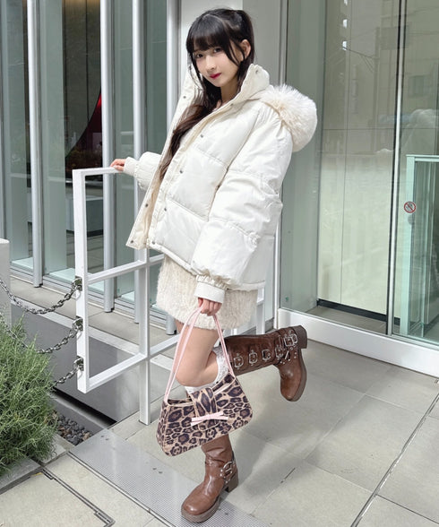 ボリュームフェイクファーフードパデッドジャケット | LO2254038 | アイボリー