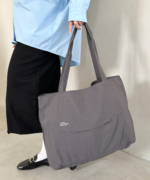 【A4収納可能】ナイロン軽量大容量トートバッグ マザーズバッグ トラベルバッグ ユニセックス | MD1256055 | グレー