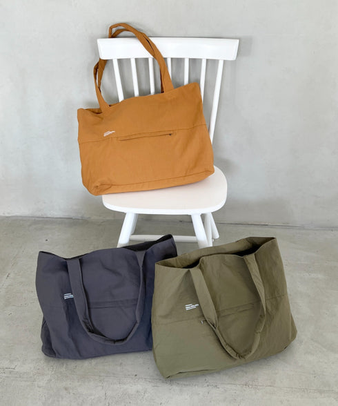 【A4収納可能】ナイロン軽量大容量トートバッグ マザーズバッグ トラベルバッグ ユニセックス | MD1256055 | カーキ