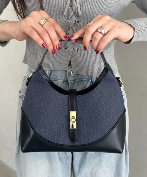 ポーチ付き大人ハンドバッグ オフィスカジュアル | MD1256057 | ネイビー