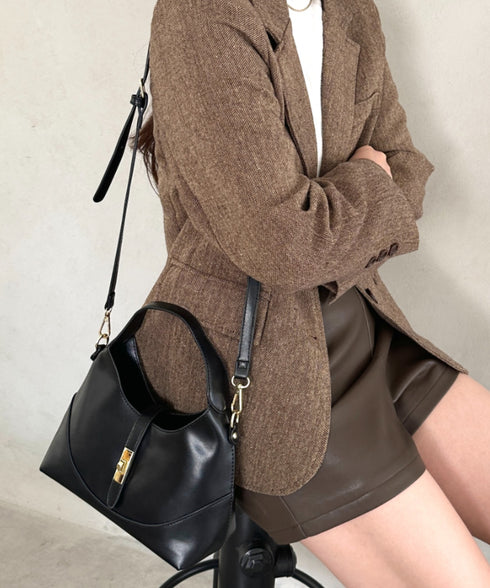 ポーチ付き大人ハンドバッグ オフィスカジュアル | MD1256057 | ブラック