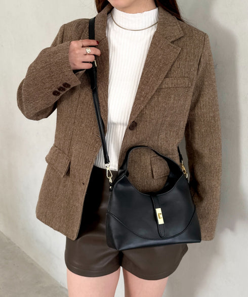 ポーチ付き大人ハンドバッグ オフィスカジュアル | MD1256057 | ブラック