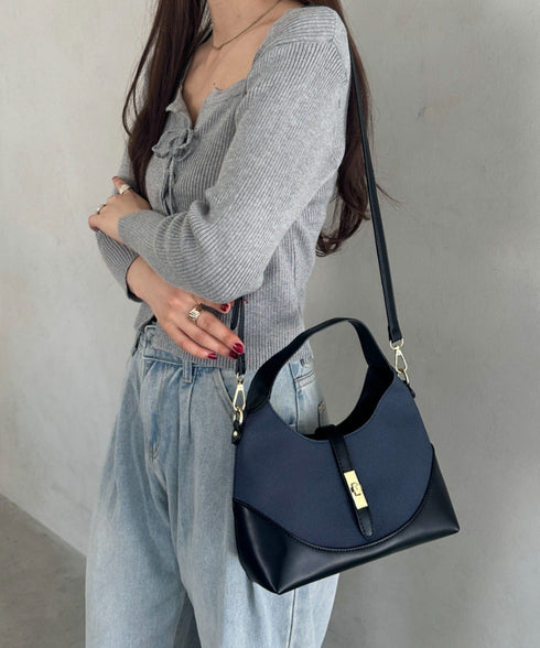ポーチ付き大人ハンドバッグ オフィスカジュアル | MD1256057 | ネイビー