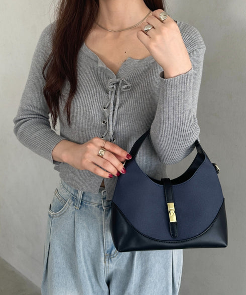 ポーチ付き大人ハンドバッグ オフィスカジュアル | MD1256057 | ネイビー