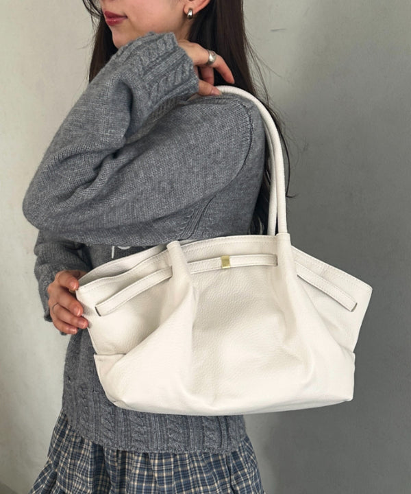 【500mlペットボトル収納可能】PUタックトートバッグ | MD1256059 | アイボリー